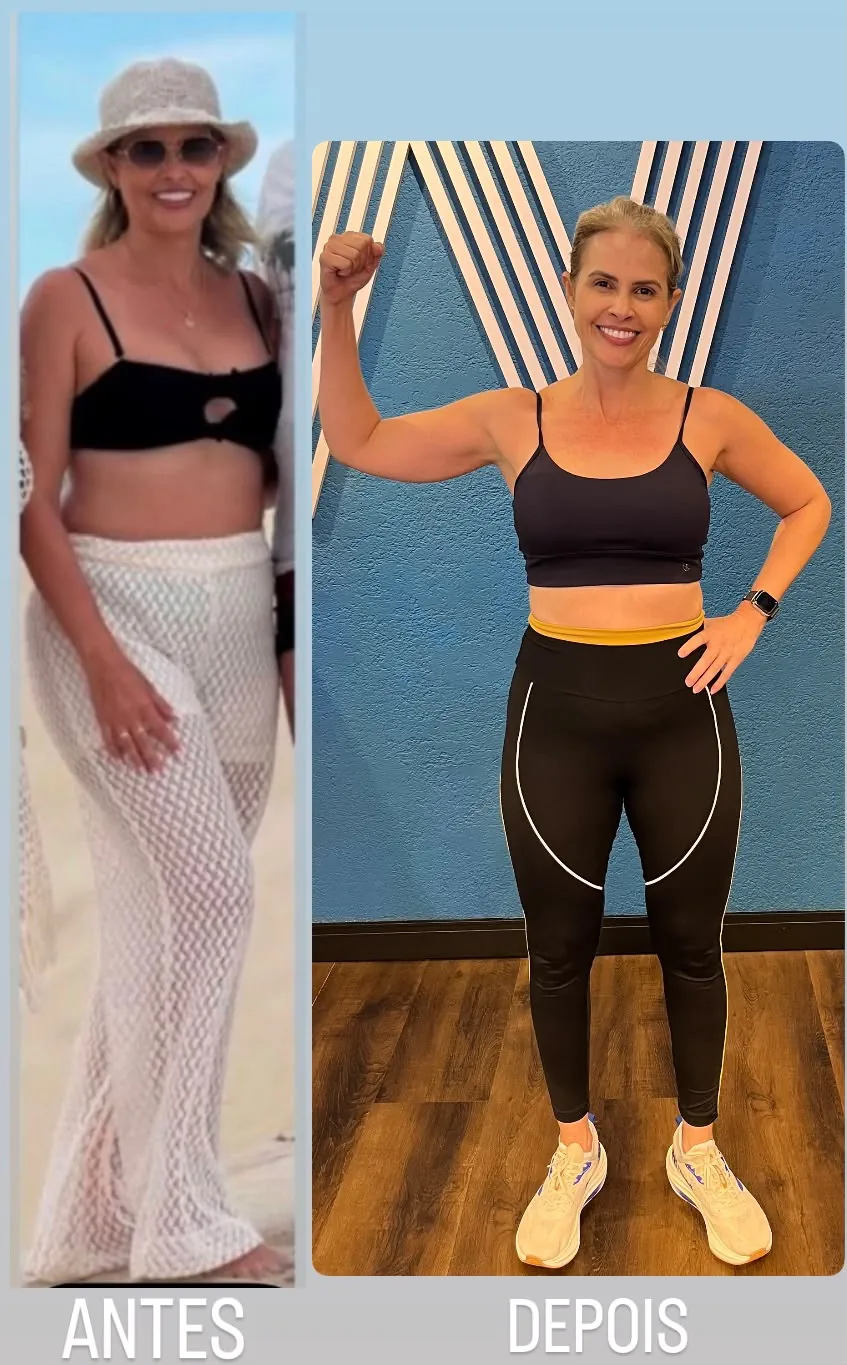 Aluna com mais de 40 anos, antes e depois