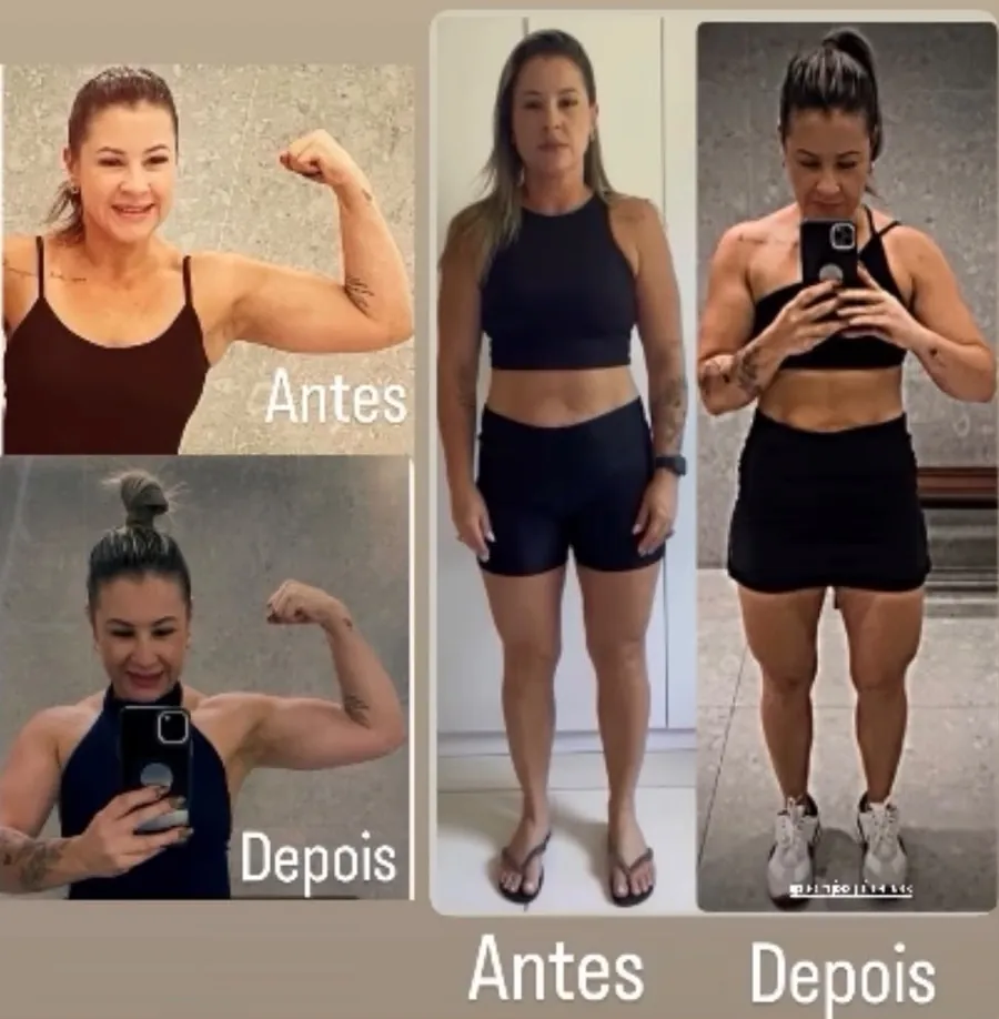 Aluna, antes e depois em três momentos